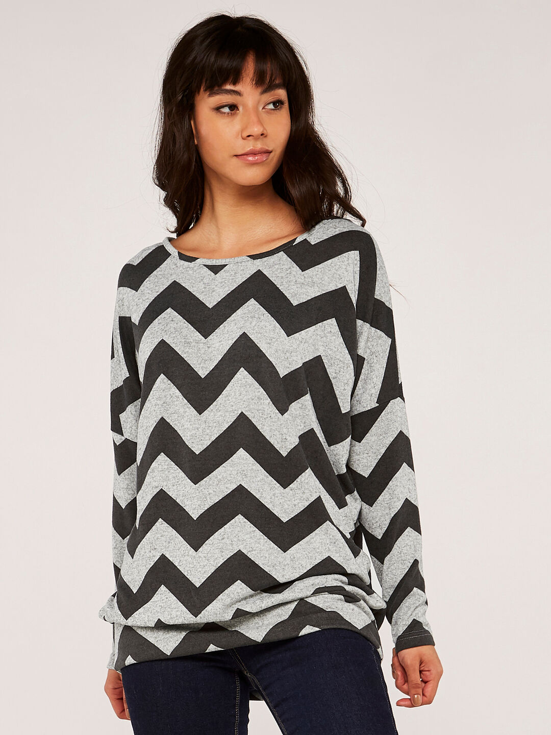 Chevron Soft Touch Batwing Top