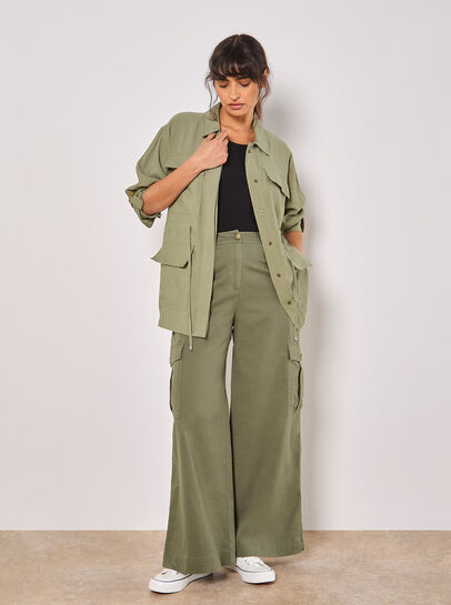 Wide Leg Chino Trousers