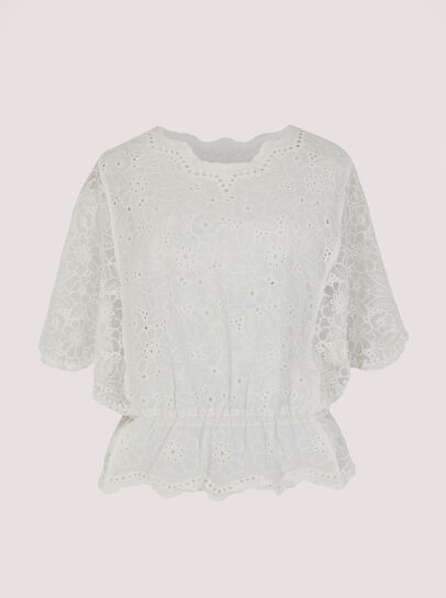 Floral Broderie Batwing Top