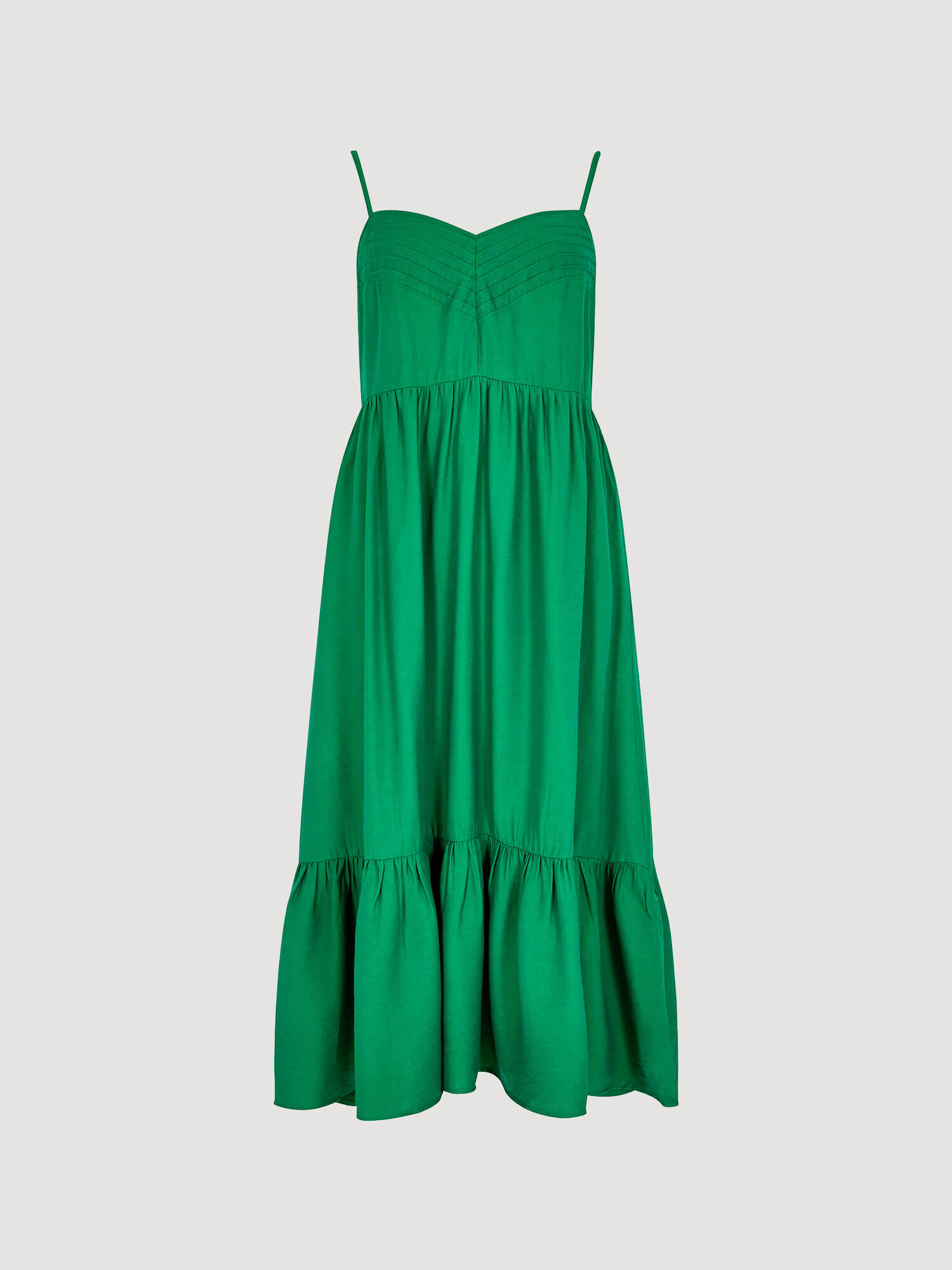 Pintuck Pleat Camisole Midi Dress Apricot Clothing