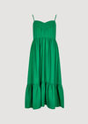 Pintuck Pleat Camisole Midi Dress, Green, large
