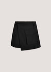 Pocket Wrap Mini Skort, Black, large