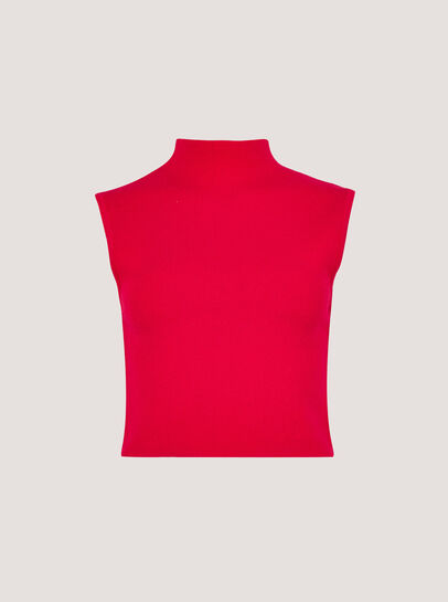High Neck Knitted Crop Top