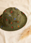 Fruit Embroidered Bucket Hat, Green, large