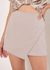 Tailored Woven Mini Skort, Stone, large