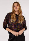 Colourful Check Jumper, Black, large