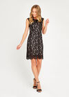 Black Lace Two Tone Dress, Black, large