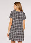 Woven Tweed Shift Dress, Burgundy, large