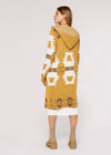 Mustard Aztec Hooded Cardigan, Mustard, large