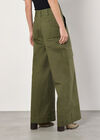 Wide Leg Cotton Cargo Trousers, Khaki, large