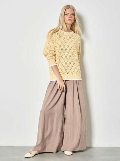 Pointelle Knit Blanket Stitch Jumper