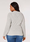 Curve Pointelle Wrap Jumper , Light Grey / Silver, large