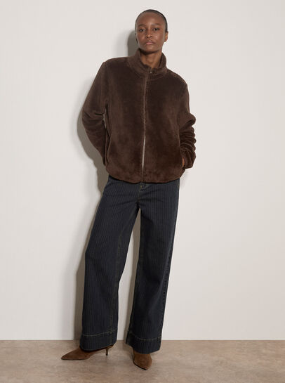 Funnel Neck Zip-Down Fleece
