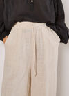 Wide Leg Linen Mix Trousers, Stone, large