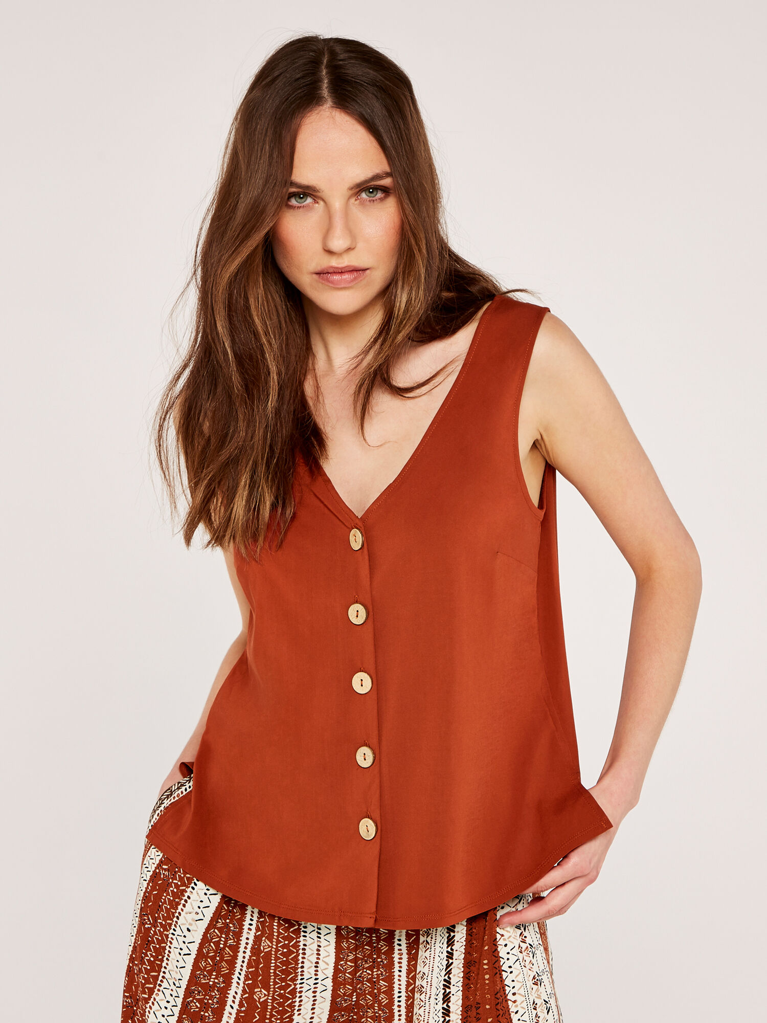 Button down vest top outlet