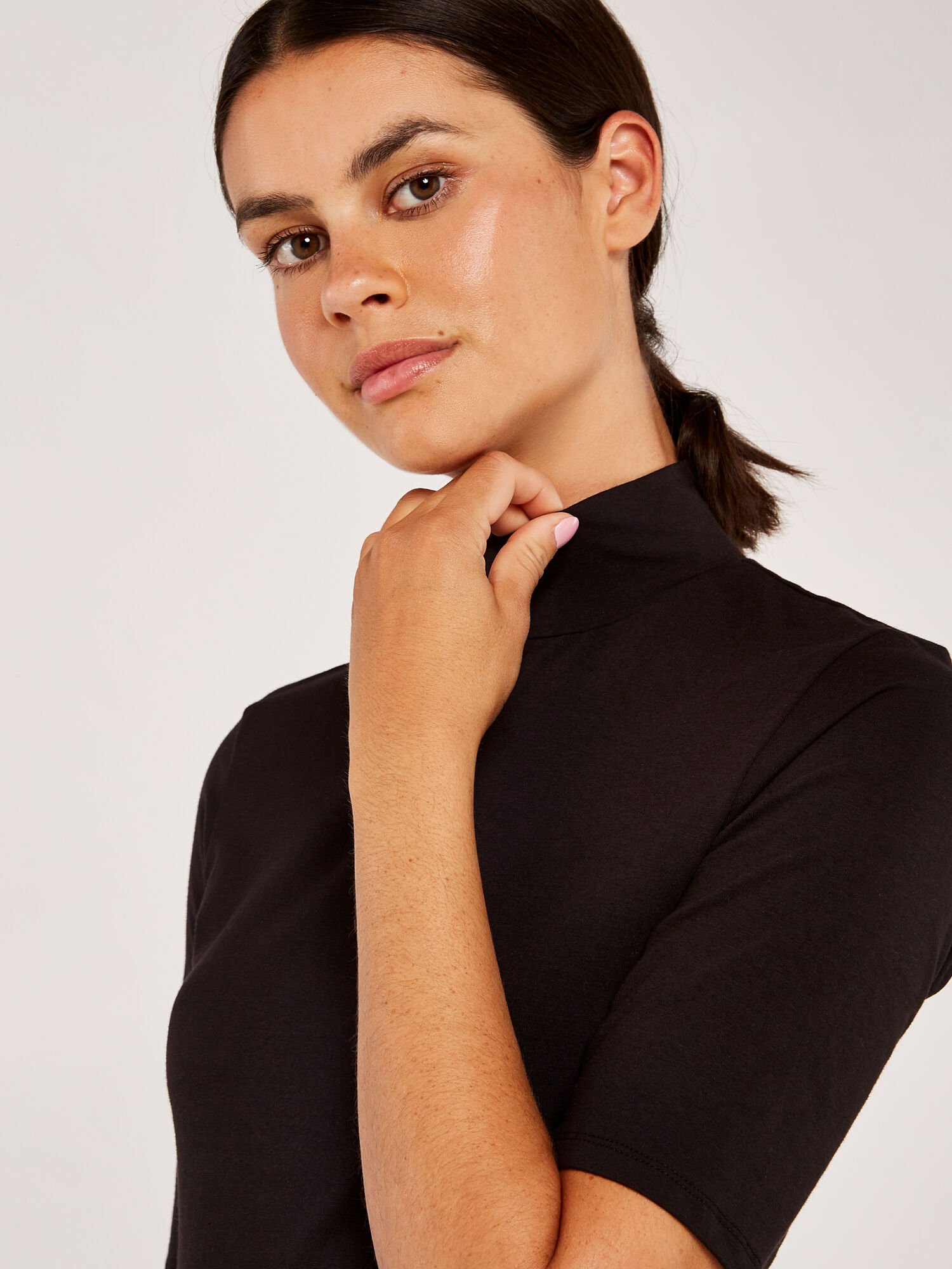 Short sleeve mock turtleneck store
