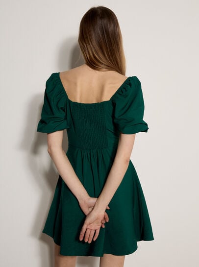 Fit And Flare Smocked Mini Dress