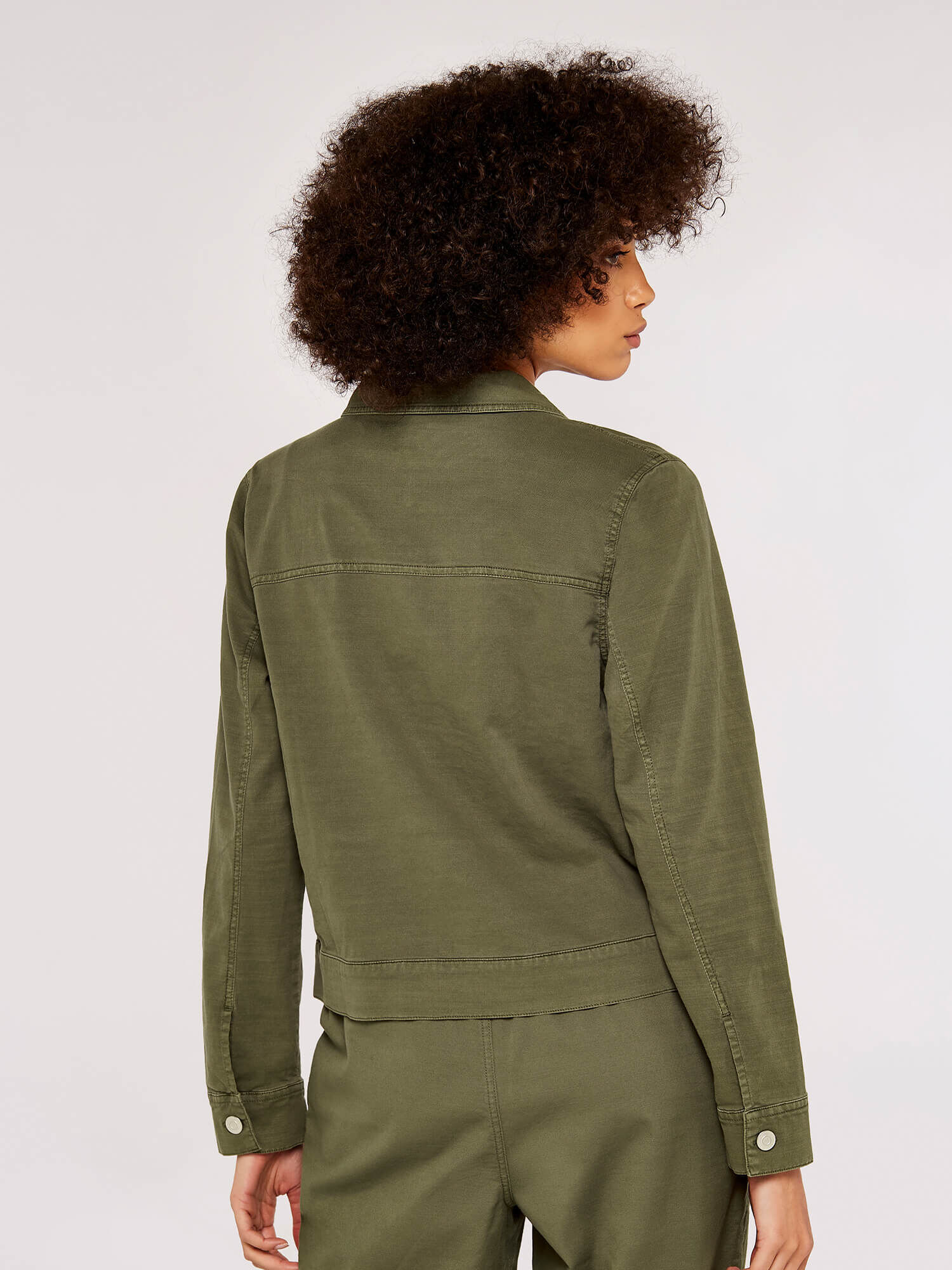 Pocket Denim Jacket Apricot Clothing
