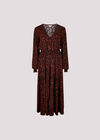 Abstract Print Tiered Midaxi Dress, Red, large