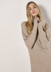 Roll Neck Kntted Midi Dress, Stone, large