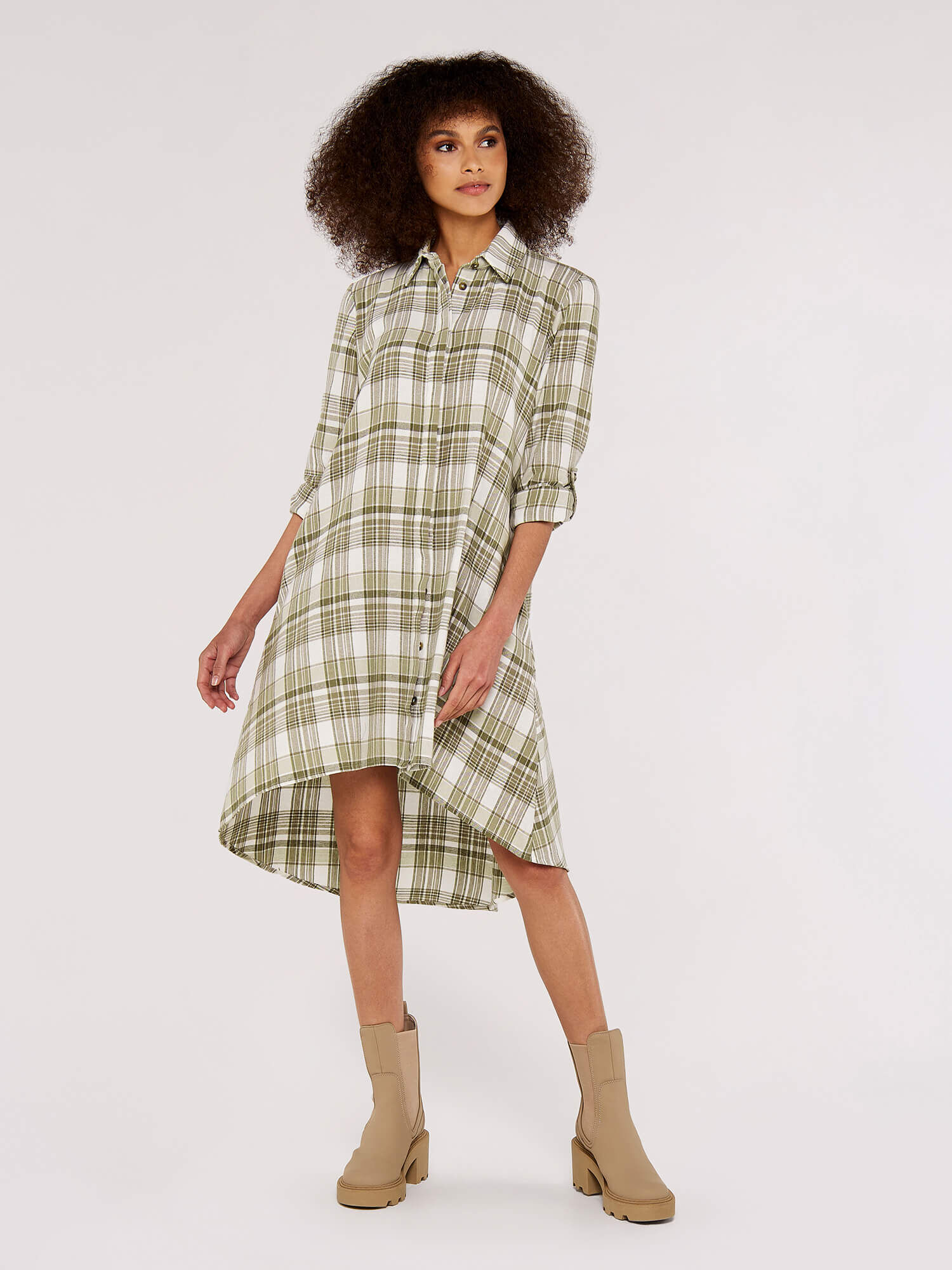 Plaid maxi shirt dress cheap