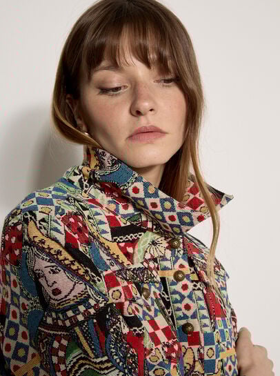 Colourful Card Tapestry Jacket