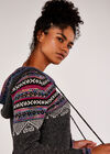 Hooded Fair Isle Jumper, Dark Grey - Charcoal, large