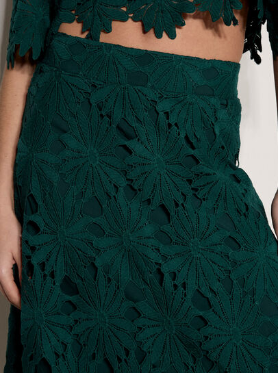 Guipure Lace Daisy Midi Skirt