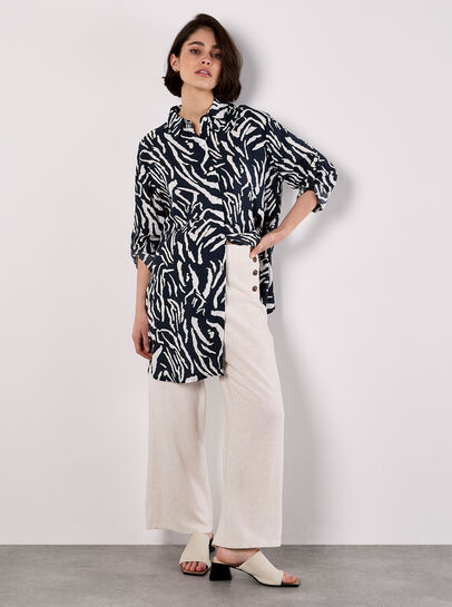 Zebra Print Oversized Shirt