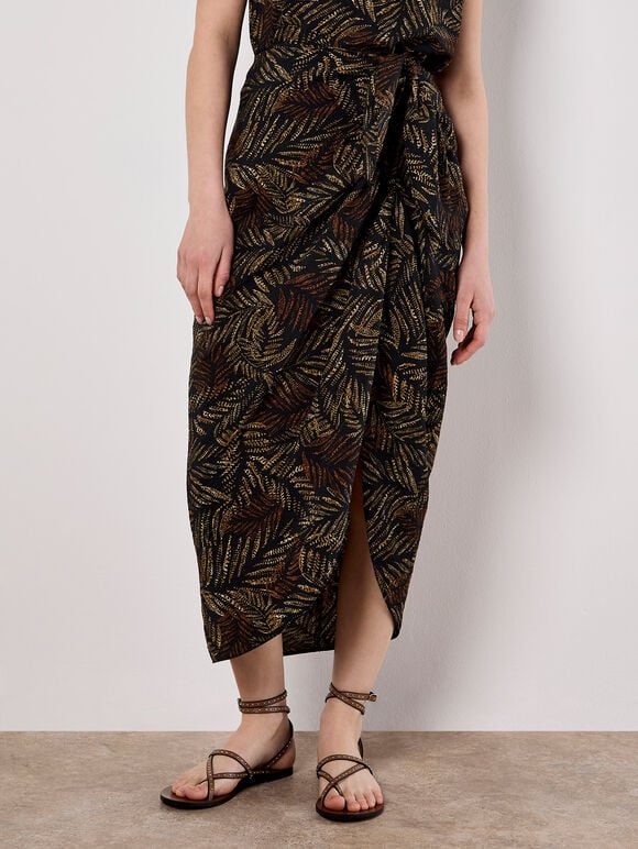 Batik Leaf Print Vest Top & Skirt Co-ord set, , large