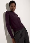 Pom Pointelle Knit Jumper, Purple, large