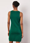Knitted Shift Mini Dress, Green, large