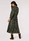 Paisley Ruffle Midaxi Dress, Green, large