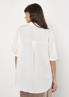 Oversized Slub Shirt, Cream, large