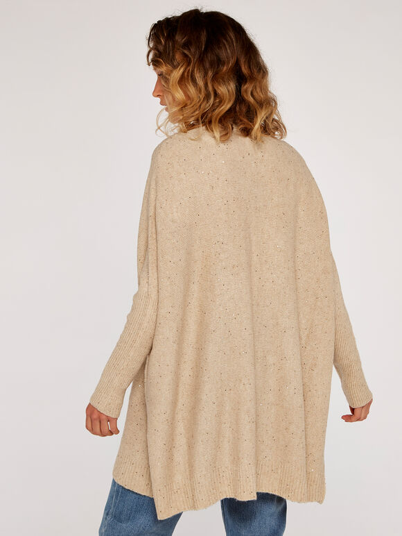 Lurex Cardigan, Stone, large