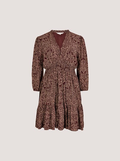 Paisley Ruffle Soft Mini Dress