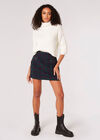 Plaid Mini Skirt, Navy, large