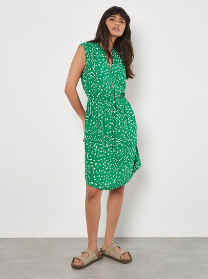 Animal Print Zip Mini Dress