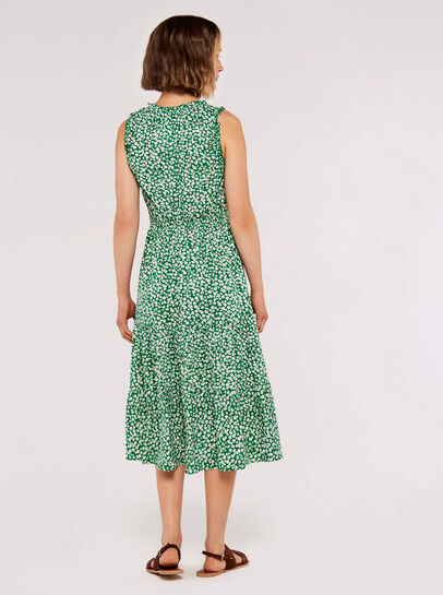 Daisy Print Tiered Midi Dress