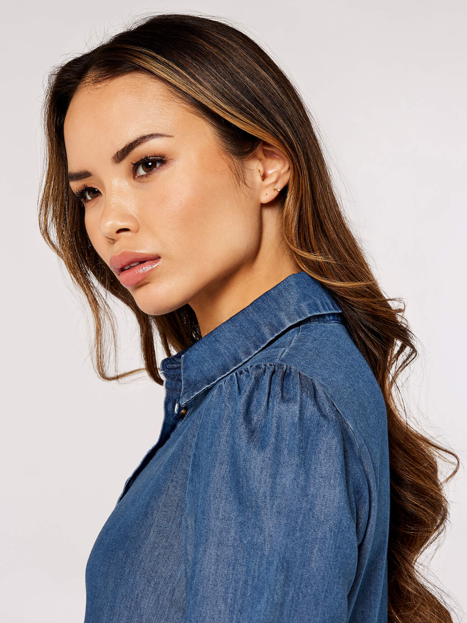 Apricot denim hot sale dress