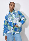 Patchwork Quilted Reversible Jacket, Green, large