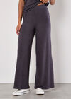 Soft Touch Wide Leg Trousers, Dark Grey - Charcoal, large