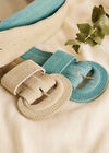 Stitched Suede Belt, Blue, large
