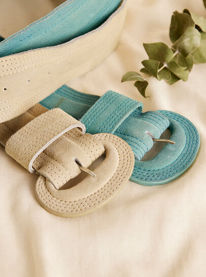Stitched Suede Belt