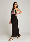 Black Crochet Shimmer Maxi Dress, Black, large