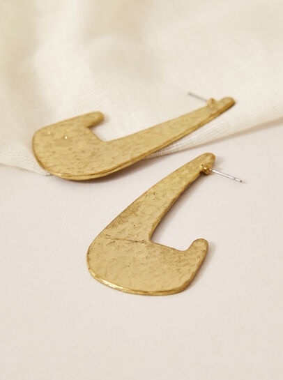 Gold Tone Abstract Earrings