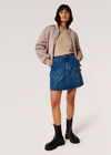 Denim Cargo Mini Skirt, Blue, large