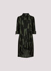 Abstract Lines Shirt Midi Dress, Green, large
