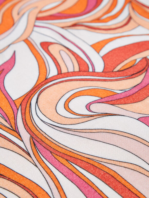 Retro Print Scarf, Pink, large