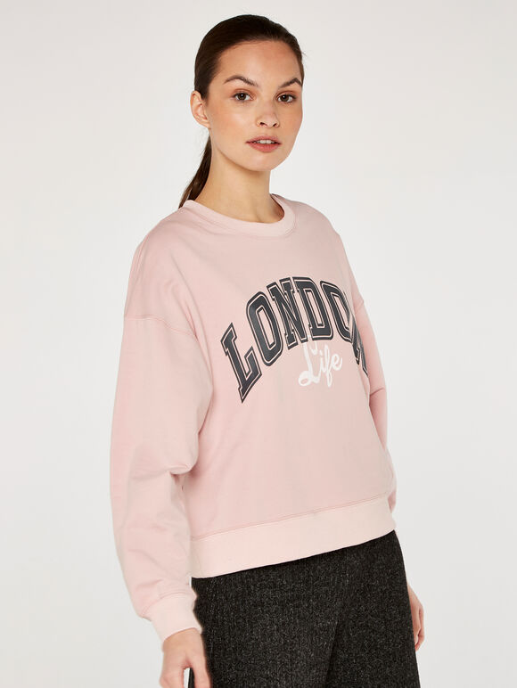 London Life Sweatshirt, Pink, large
